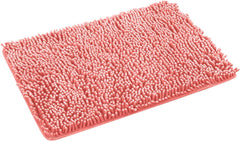 Bathroom Rug 27" X 18" Shaggy Washable Non-Slip Absorbent Microfiber Extra Soft Thick Pink Bath Mat Plush Machine Wash Dry Quick Dry Bath Rug for Tub Kitchen Shower Bathroom Floor