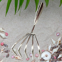 Claw Rake Seafood Shell Digging,Handheld,Portable Clam Tool Hand Rake for Loosening Leaves Beach Clamming Accessories, 7 Tooth 5cm