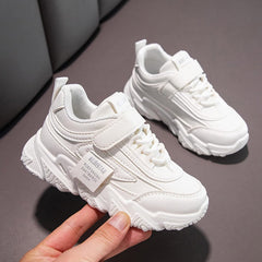 Girls Wide Sneakers Kids Anti-Slip Flat Walking Running Shoes Soft Rubber Sole Athletic Sports Trainers Fall Winter