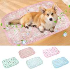 Cool Dog Bed,Pet Coolinges Mat,Dog Ice Pad,2025 Pet Cool Pad for Dogs Cats,Washable Indoor Outdoor Bed for Summer,Foldable Pads for Dogs Settle Mat Blanket Cat Ice Pad,Breathable Comfortable (D, L)