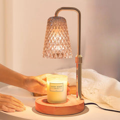 Candle Warmer Lamp with Timer Electric Wax Warmer for Scented Wax Melt Warmer Melter for Jar Candles Touch and Remote Control Dimmable Ajustable Height Gifts for Women 2 Bulbs, Star Glass