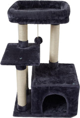 FISH&NAP Cute Cat Tree Kitten Cat Tower for Indoor Cat Condo Sisal Scratching Posts with Jump Platform Cat Furniture Activity Center Play House Grey