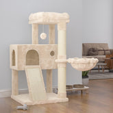 SHA CERLIN Cat Tree 36 Inches Cat Tower with Hammock, Sisal Scratching Post for Indoor Kittens, Small Room, Smoky Grey