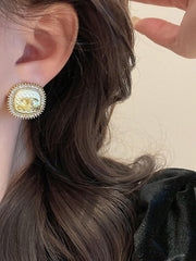 Fashionable Rhinestone Letter Earrings Elegant Personality Earrings 2025 Popular Women Jewelry