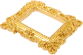 Retro Golden Resin Mini Picture Frame Ornate Decorative Photo Frame for Bedroom Desktop Ornament and Jewelry Display Vintage Style Home Office Decor