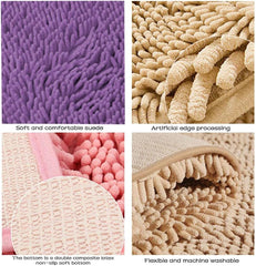 Black Bathroom Rug 27x18 Inch Non-Slip Extra Soft Thick Washable Absorbent Shaggy Microfiber Pink Bath Mat Machine Wash Dry Quick Dry Plush Bath Rugs for Shower Bathroom Floor Kitchen Tub