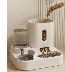 Automatic Dog Cat Feeder and Water Dispenser Water Drinker 2 in 1 Automatic Cat Feeder, Cats Feeders and Waters Dispenser, for Small Medium Dog Puppy Kitten (Pink)