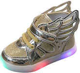 Toddler Boys Girls Led Shoes Tennis Shoes for 1﹣6 Years Children Candy Color Light up Sport Sneakers with Wing