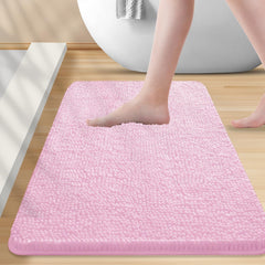 Bathroom Rugs 24x16, Extra Soft Absorbent Chenille Bath Rugs, Rubber Backing Quick Dry, Machine Washable Bath Mats for Bathroom Floor, Tub and Shower, Home Decor Accessories, Gray