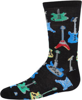MeMoi Boys' Guitar Rayon from Rayan Blend Crew Socks