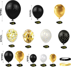 109PCS Navy Blue Silver Confetti Balloons for Graduation Birthday Baby Shower Wedding Anniversary Party Supplies Decorations