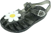 Girls Kids Flower Jelly Sandals Summer Dress Jellies Shoes With Strap Closed Toe Soft Beach Pool Shoes Casual