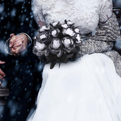 Artificial Black Rose Flower Branch, Simulation Silk Flower Fake Plants for Halloween Wedding Birthday Party Dining Table Centerpiece DIY Flower Arrangement Decoration(1pcs)