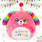 11 '' Birthday Plush Pillow Kawaii Birthday Cat Plush Toy Soft Cute Rainbow Birthdays Cat Stuffed Animal Birthdays Gift for Kids Girls Boys for Room Decoration (Rainbow Caticorn)