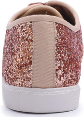 FEVERSOLE Women's Fashion Dress Sneakers Party Bling Casual Flats Embellished Shoes