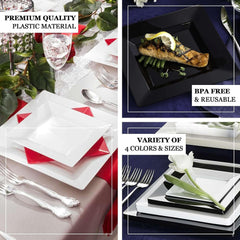 Efavormart 10 Pack - 6" Clear Disposable Plastic Square Salad Dessert Plates for Wedding, Birthday, Reception, Buffet, Upscale Occasions, Catered, Restaurants