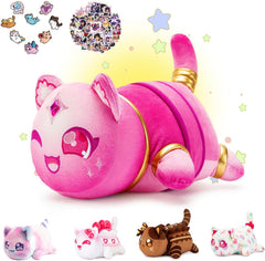 KOWSI Luminous Cat Plush Toys Blind Box Cat Plush Series-100% Polyester Embroidery Plush Pillow-Cute Popular Cat Plush Collectibles (Luminous Cat)