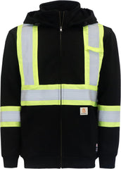 BOCOMAL FR Hoodies High Visibility 14oz Fleece Heavyweight Hi-vis Jackets Flame Resistant Reflective Hooded Sweatshirts