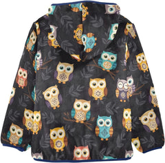 CHIFIGNO Cute Boho Owls Kids Polar Fleece Lined Winter Jacket, Toddler Boy Jacket with Hooded 3T