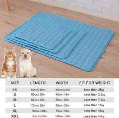 Washable Cooling Mat for Dogs, Ice Silk Cooling Dog Bed, Summer Pet Cooling Mat for Indoor & Outdoor, Durable Sofa Cooling Pad Blanket for Small Medium Large Dogs/Cats (Grey, XS/16 * 12 in)