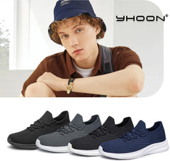 YHOON Mens Walking Shoes Slip on Casual Shoes Lightweight Workout Gym Tennis Shoes