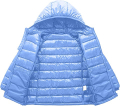Kids Toddler Puffer Jacket Girls Boys Winter Coat Unisex Basic Warm Hooded Zip Up Lightweight Outerwear with Pockets