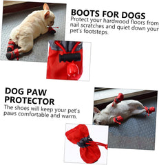 4Pcs Christmas Dog Boots Nonslip Paw Protectors for Winter Soft Sole Puppy Shoes for Indoor Outdoor Use for Cold