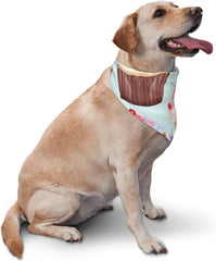 Cupcake Pattern Dog Bandana Pet Scarf Accessories for Small Medium Dogs Cats Photo Prop, Triangle Pet Bandanas Adjustable Puppy Bib Washable Dog Kerchief Puppy Neckerchief