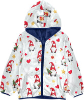 Cute Christmas Gnomes Stars Boys Zip up Jacket Fleece Outerwear Jackets for Fall Winter 3T