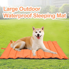 Zerodis Pet Sleeping Mat,Oxford Cloth Foldable Portable Camping Dog Sleeping Pad Kennel Bed Mat with Carry Bag for Camping Travel Outdoor Activities (Black)