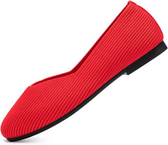 Frank Mully Womens Wide Flat Shoes Square Toe Shoes Knitted Work Flats Comfortable Women Shoes Comfortable Women Shoes