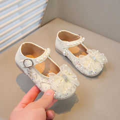 IWIHMIV Baby Dress Shoes Girl Flat Dress Shoes Toddler/Little Girls Mary Jane Flat Shoes Slip-On School Party Dress Shoes