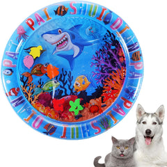 Sensory Water Pad for Cats - Dog Cat Water Play Mat Toy - Sensory Cooling Waterbed Pet Exercise Activity for Indoor Home Travel Outdoor Balcony