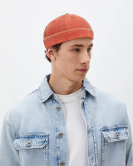 Classic Vintage Sailor Brimless Docker Cap, No Brim Beanie Hat for Mens