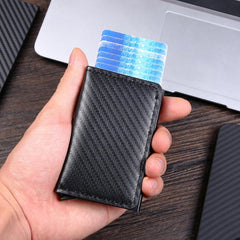Wallet for Men, Smart Wallet for Men, Simple Credit Card Holder, Anti-theft Brush Auto Eject Card Case RFID Barrier, Pop-Up Business Card Box, Small and Ultra-Thin