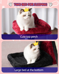 Cat Tree, Cat Tower with condo, Basket, Large Bed, Platform, Scratch Board, Cat Scratching Posts for Indoor Cats, Light Gray GCT002SW