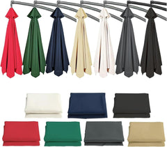 RAKKYO Garden Parasol Canopy Cover, Sun Umbrella Replacement Cloth 2M 2.7M 3M Outdoor Umbrella Canopy, Market Replacement Umbrella Top For Backyard Patio Beach