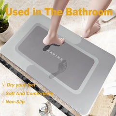 Bathroom Rugs Non Slip Washable - Slim Bath Mat Fit Under Door, Water Resistant Bathroom Rug -Absorbent Bath Mats for Safety and Comfort, Quick Dry, Stain Resistant 15.7 x 23.6 in Navy Blue