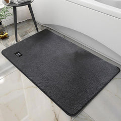 Bath Mats for Bathroom, Microfiber Absorbent Quick Dry Rubber Non Slip Bath Mat,Large Bathroom Rugs,Washable Plush Soft Bathmat for Shower Floor Tub Bathtub Home Decor Accessories Kitchen (Dark Grey)