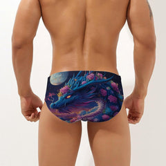 Dragon Moon Men's Swimsuit Brief Beach Shorts Bikini Swimwear Sexy Swimming Trunks