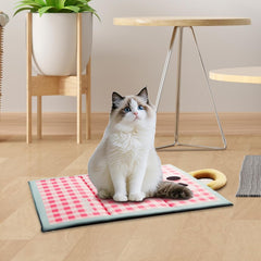 Pet Cooling Mat Cat Dog Sleeping Pad Summer Bed Blanket Easy Clean Cushion Mattress for Crates Shops Seat Car Traveling Floor, Blue S