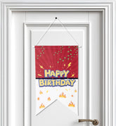 Cartoon Happy Birthday Door Banner, Pre-Strung Oxford Cloth Cartoon Birthday Door Decoration Easy to Use Party Decorations Supplies for Women Men Kids
