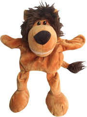 2PC Hand Puppet Realistic Plush Animal Hand Puppet Children's Animal Glove Toy Little Finger Mini puppetshark Toys (Rhino+Lion)