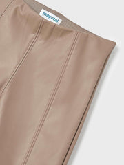 Mayoral Synthetic Leather Leggings for Girls Mocha