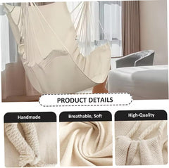 Hammock Chair Swing Comfortable Breathable Cotton Canvas Hammock Swing 400Lbs Portable Hanging Chair for Outdoor, Home, Patio, Yard Hanging for Bedroom