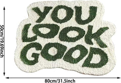 Get Naked Bath Mats, 35.4" X 23.6" Machine Washable Absorbent Ultra Think Non Slip Bathroom Rugs,Soft Irregular Shaped Cozy Bathroom Mat Quick Dry for Shower Floor Bathtub Shower Room Kitchen Decor