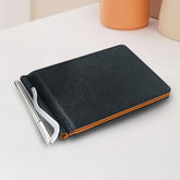 Money Clip Wallets for Men, Men’s Ultra-Thin Wallet Billfold Wallet for Men with Metal Clip and Card Slot (Orange)