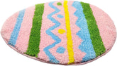 Easter Bunny Egg Door Mat, Easter Bathroom Rug Bunny Bath Mat,Non Slip Washable Welcome Door Mat,Cute Rabbit Shaped Doormats Indoor Outdoor,Soft Tufted Rug for Bathroom Kitchen Bedroom Home Decor (F)