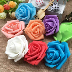 25/50/100Pcs Artificial Plants Decoration PE Foam Rose Flowers Head DIY Wedding Home Room Decor Purple 50pcs