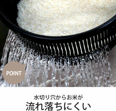 Shimomura Kihan 24522 Tsubamesanjo Resin Bowl, Rice Sharpener, Wide, Rice Washing Cup, Made in Japan, With Drainage Holes, Ribbed Inner Surface, 6 Cups